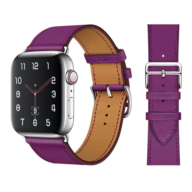 correa piel morada apple watch