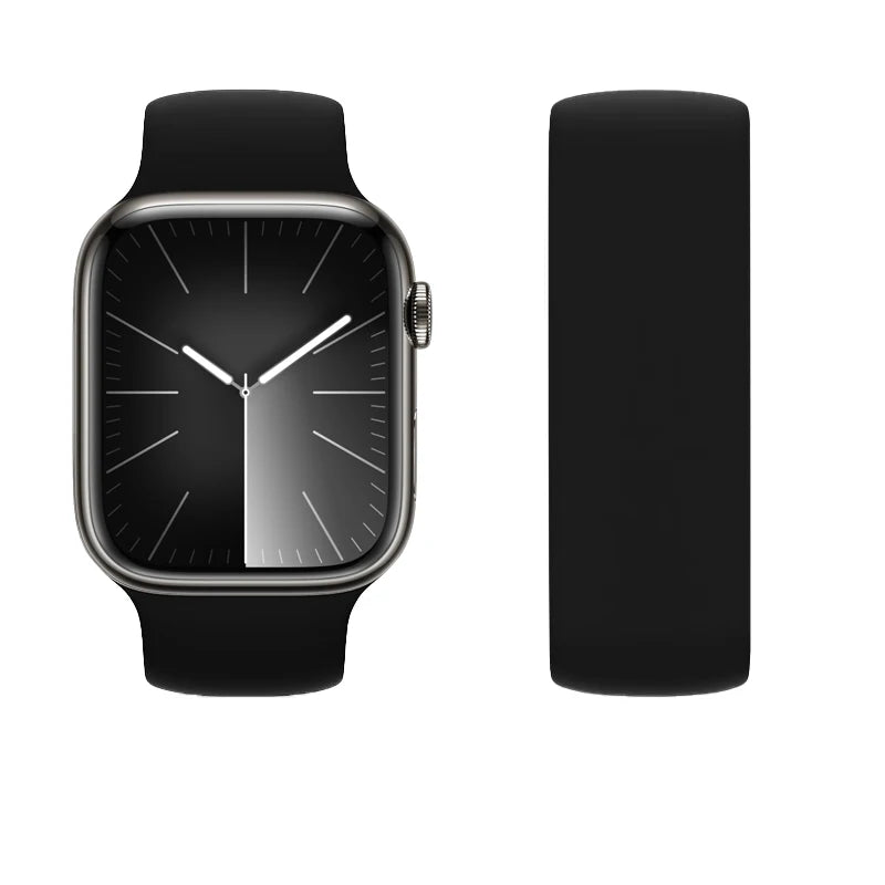 correa silicona solo loop negro apple watch