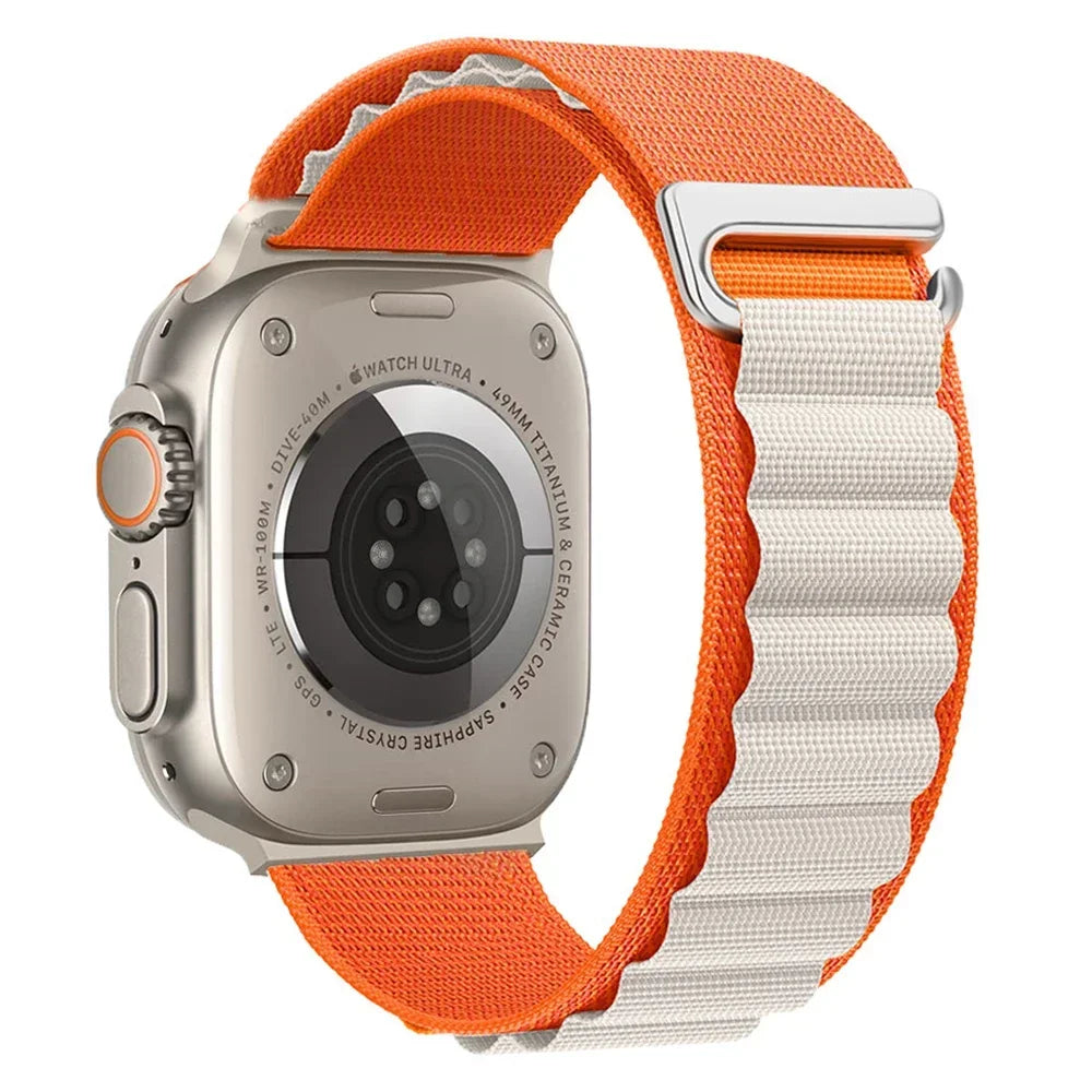 correa nailon alpina naranja gris apple watch