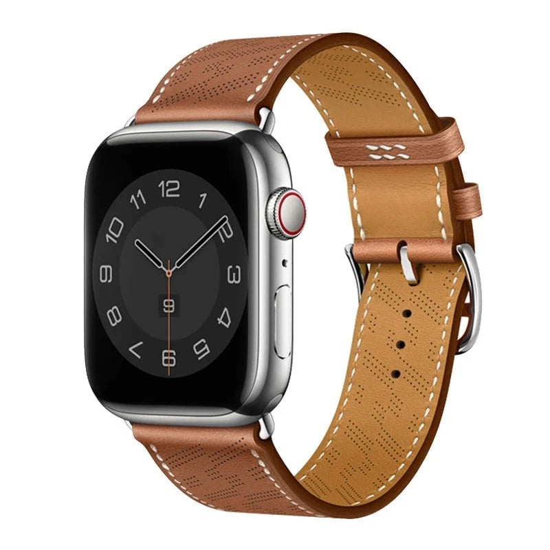 correa piel microperforada camel apple watch