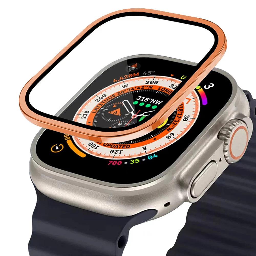 protector cristal templado apple watch naranja