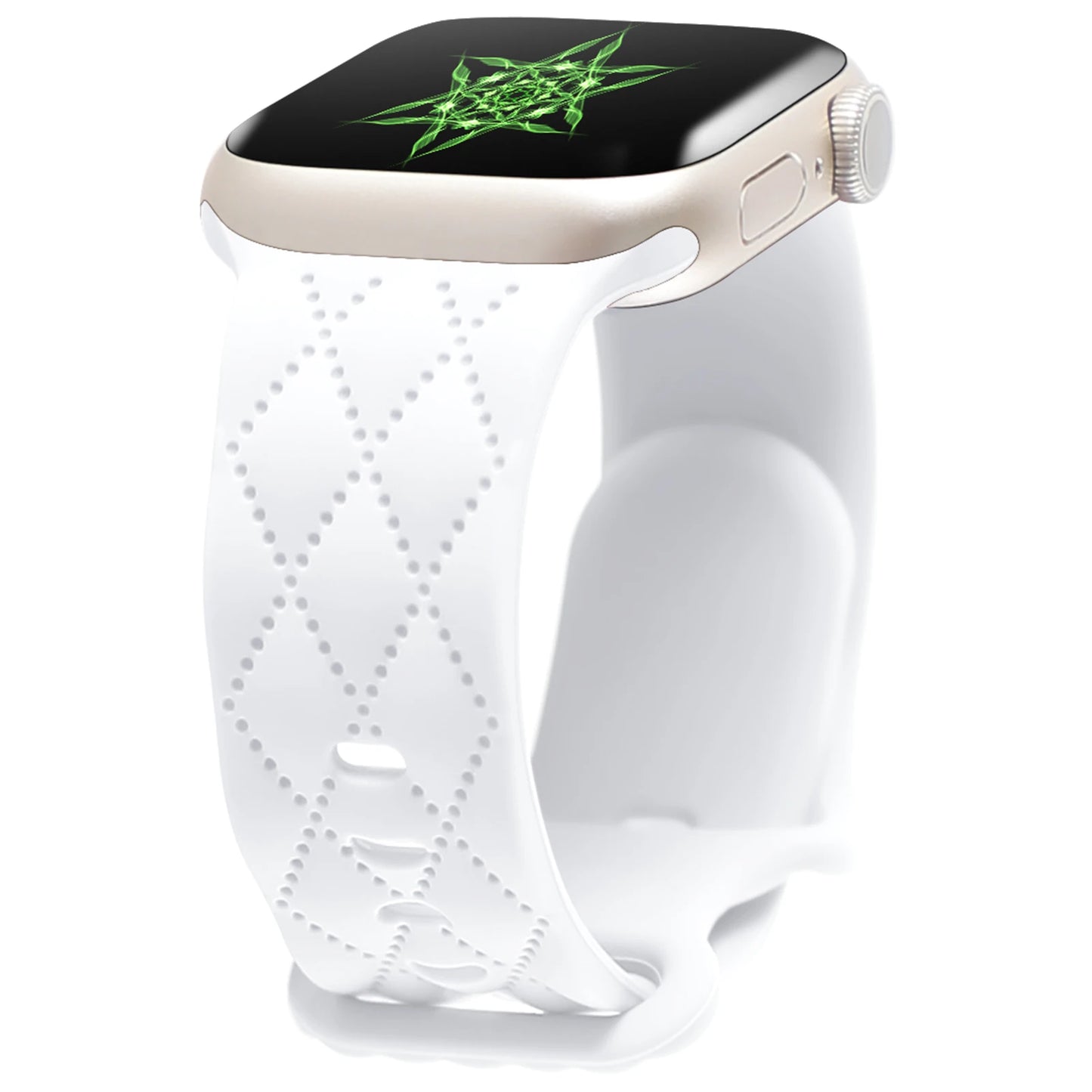 correa silicona rombos blanca apple watch