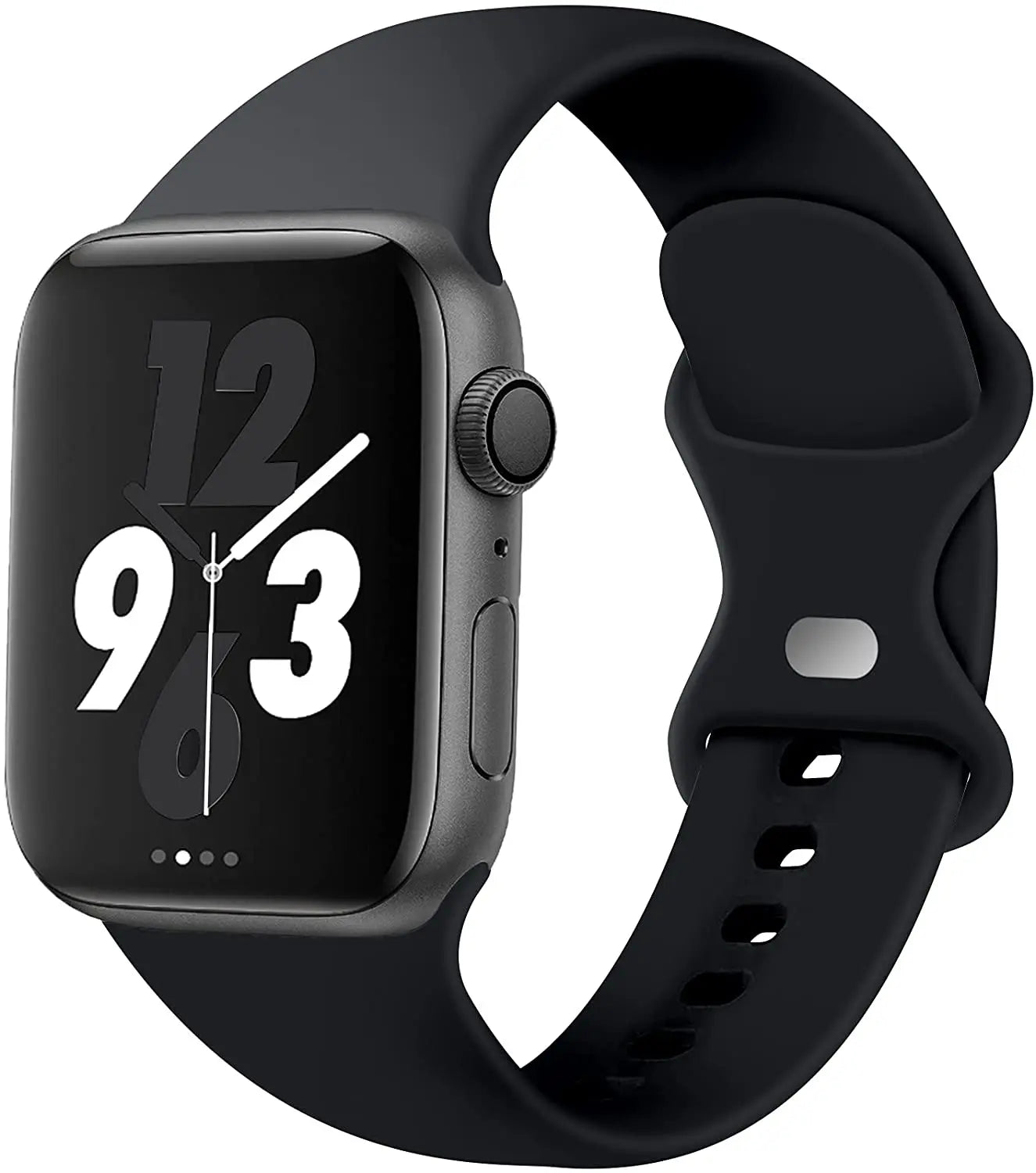 correa silicona apple watch negra boton