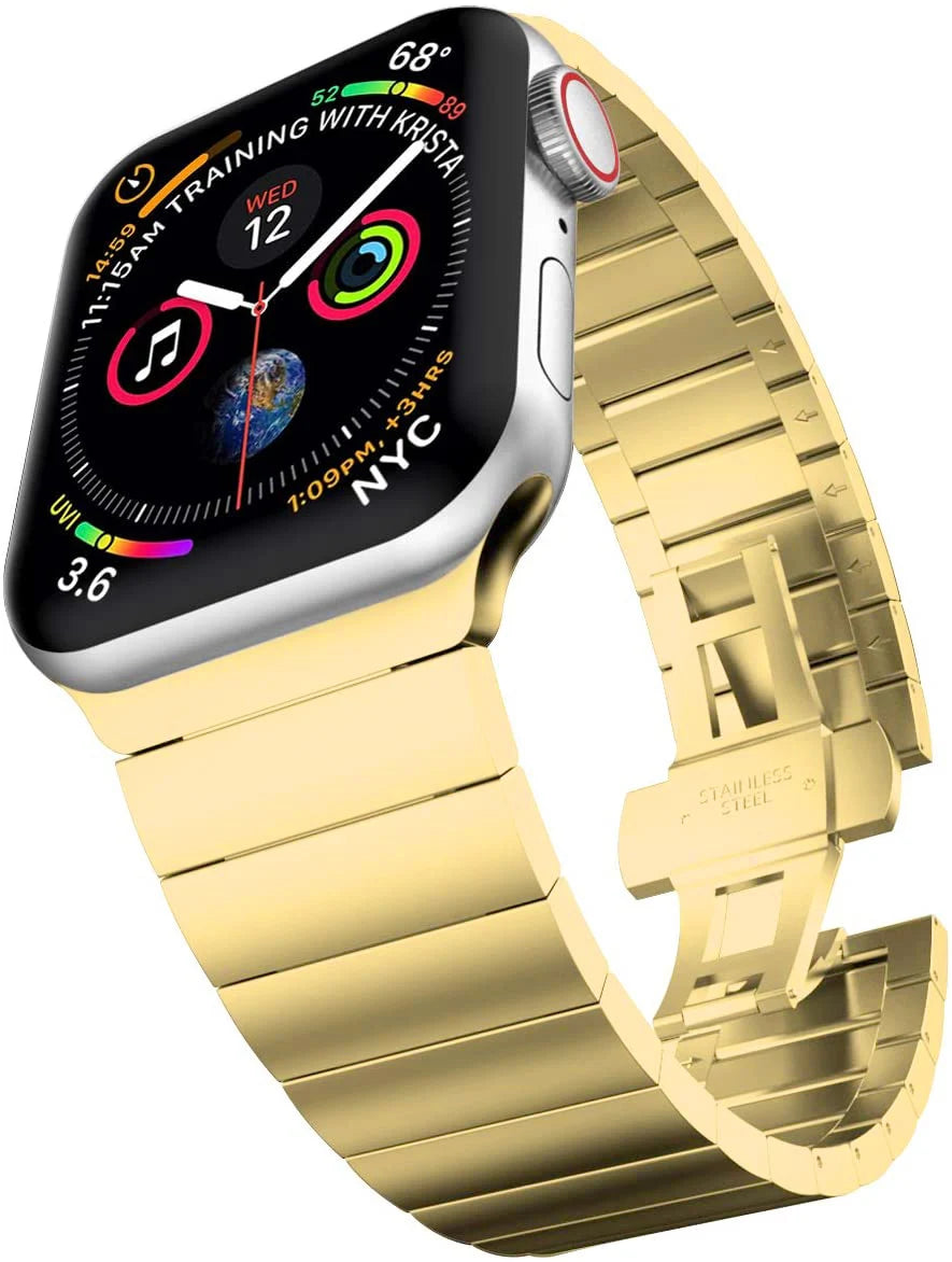 correa acero sin hueco oro apple watch