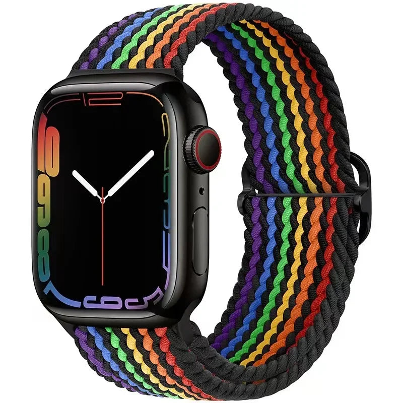 correa nailon trenzada arcoiris apple watch