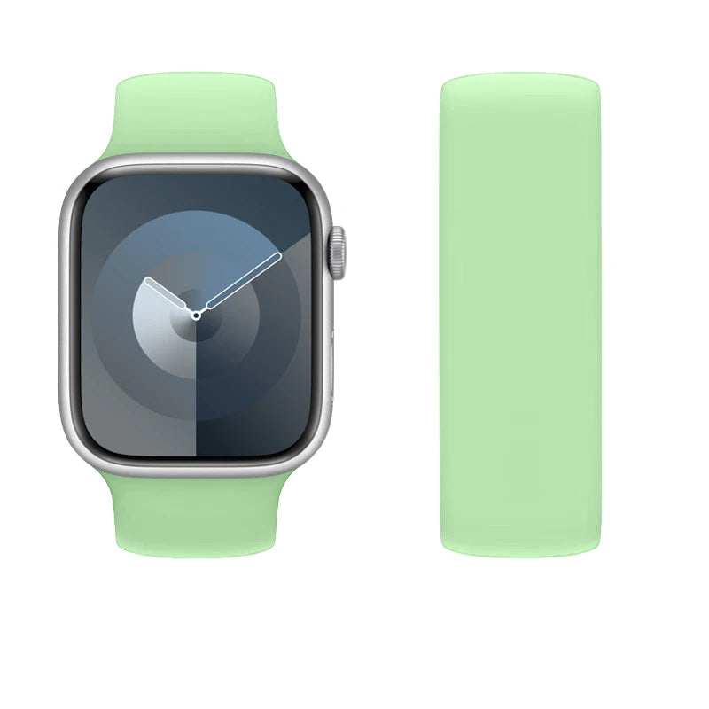 correa silicona solo loop verde claro apple watch