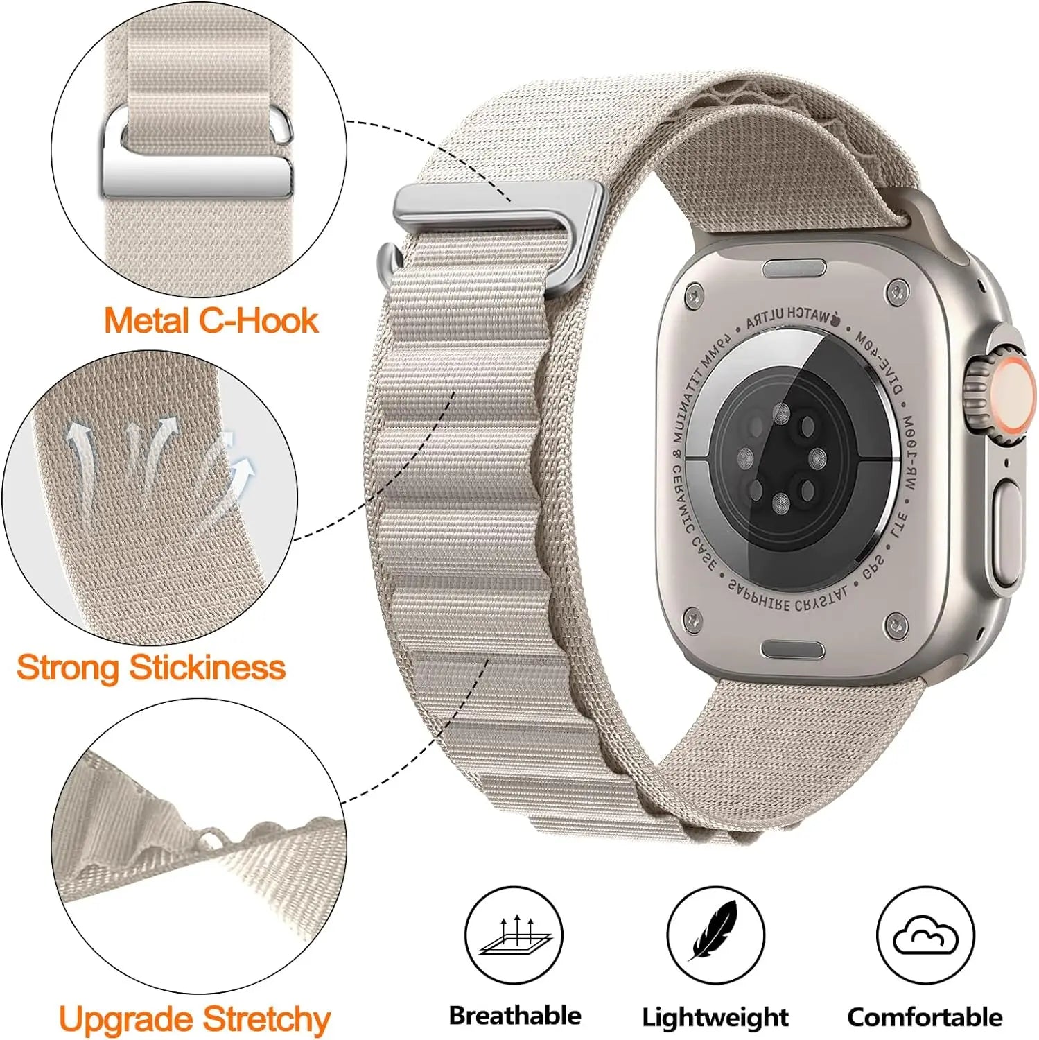 correa nailon alpina caracteristicas gris apple watch