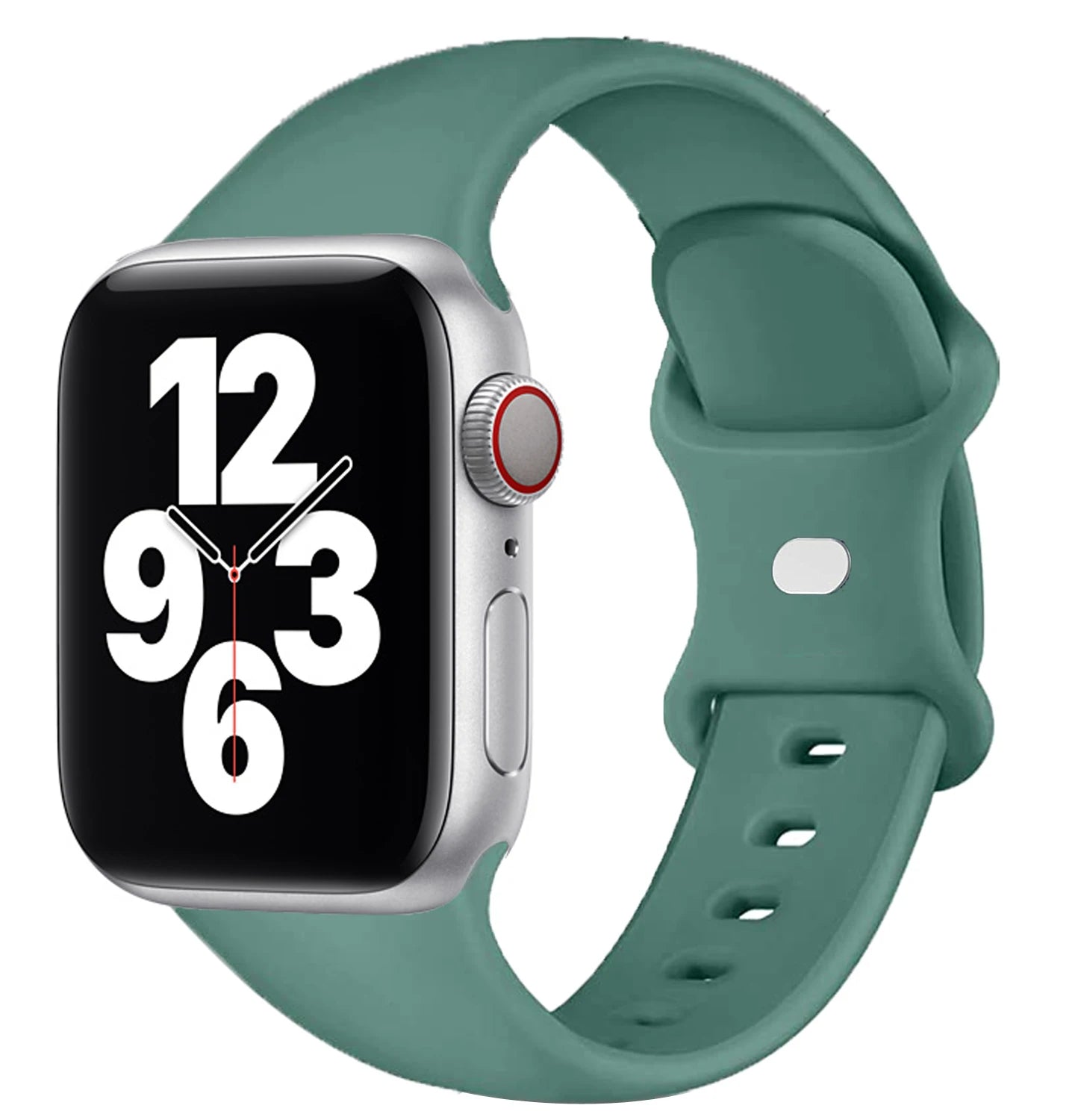 correa silicona apple watch verde pino boton