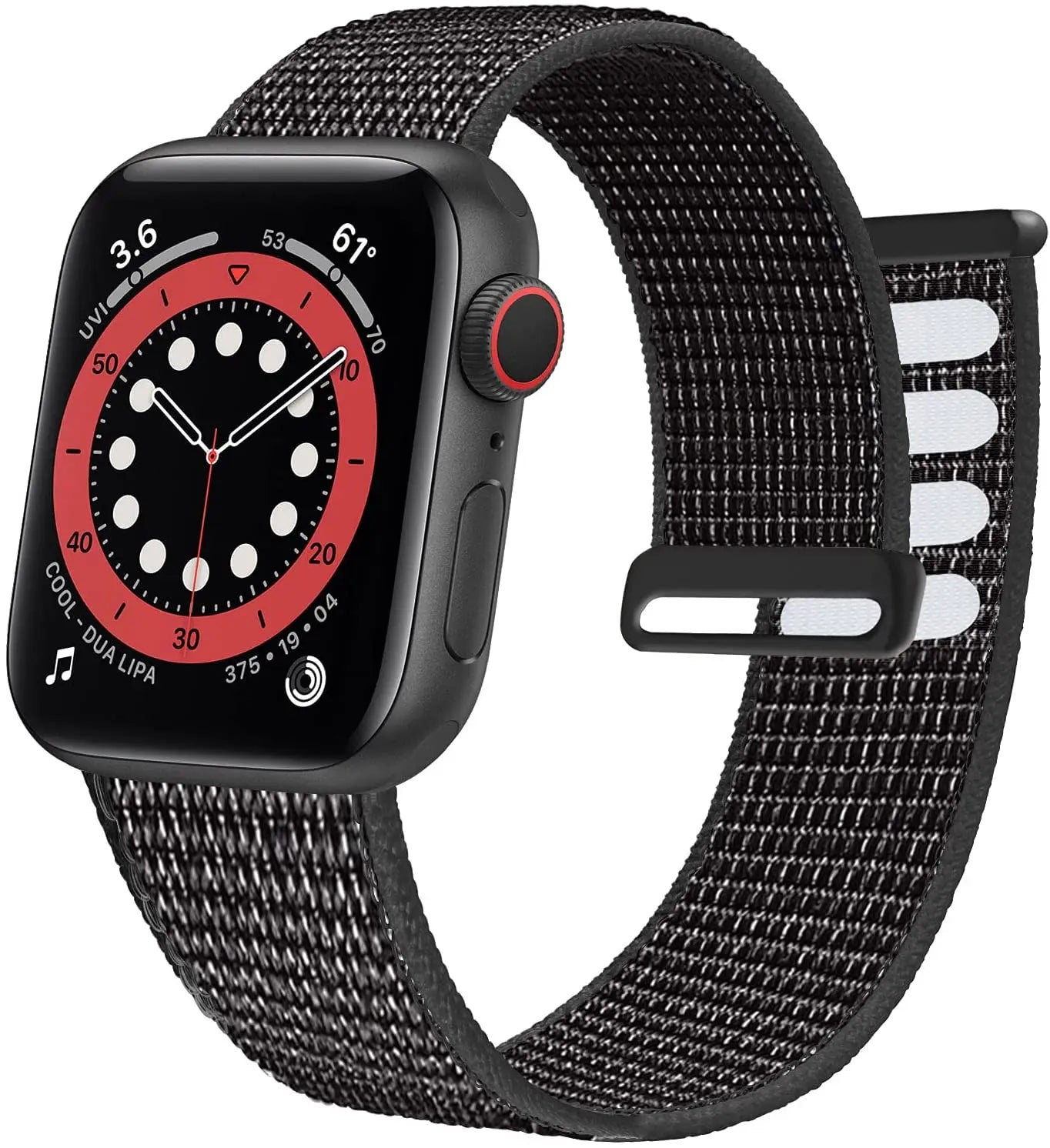 correa nailon velcro negra stars apple watch