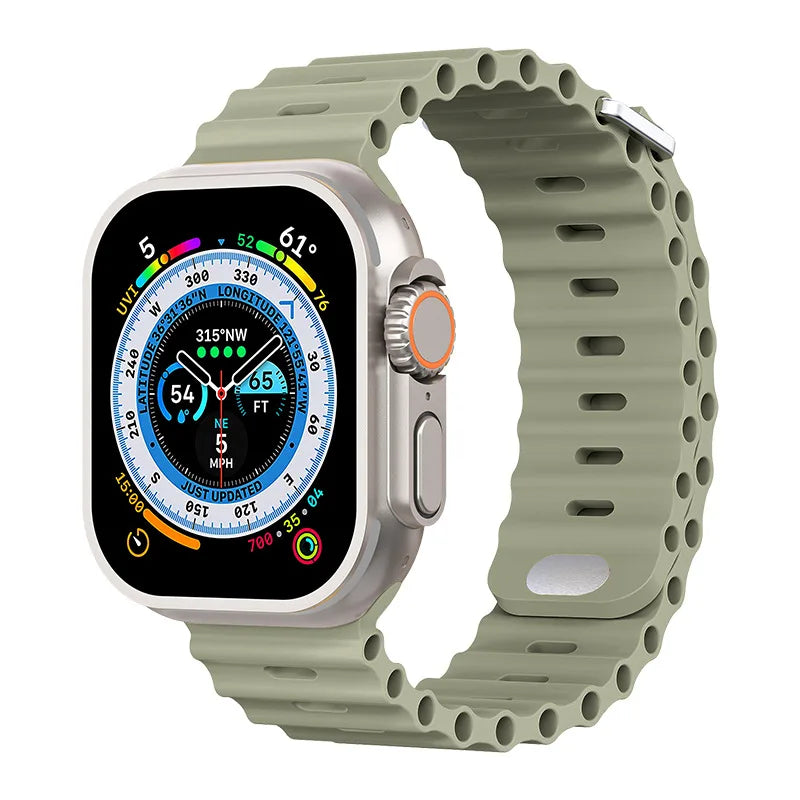 correa silicona ocean verde claro apple watch