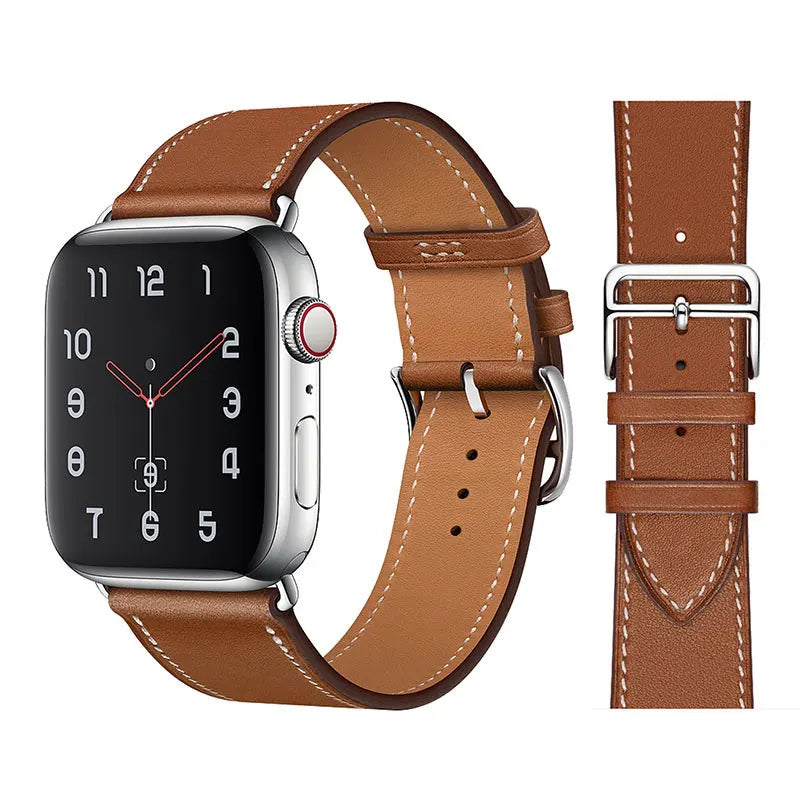 correa piel marron apple watch