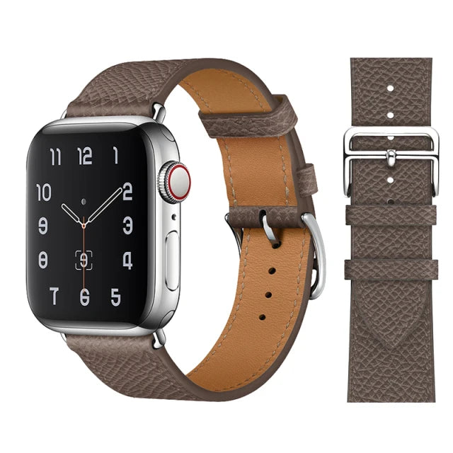 correa piel relieve gris apple watch