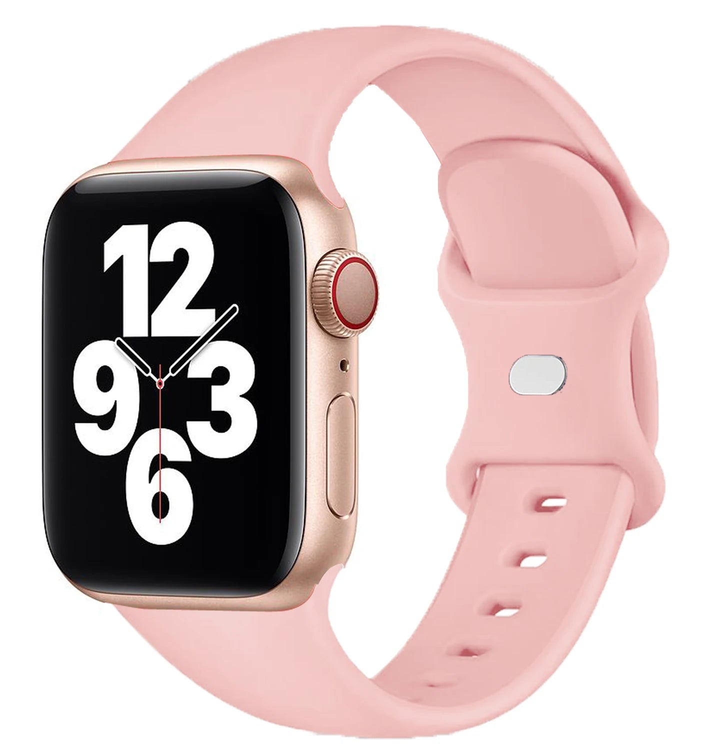 correa silicona apple watch rosa palo boton