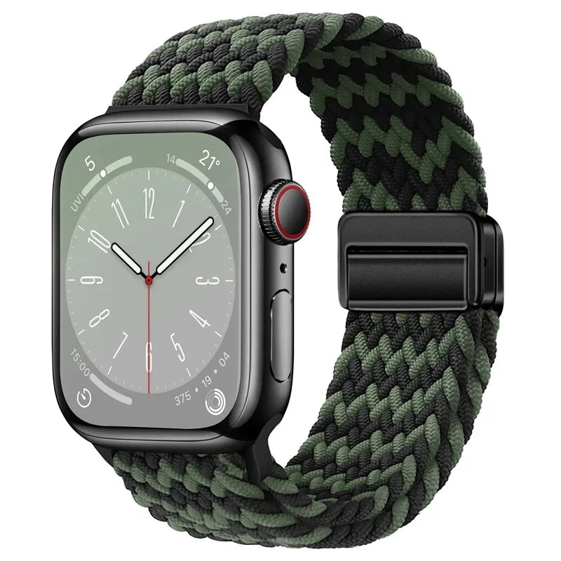 correa nailon trenzada verdes apple watch