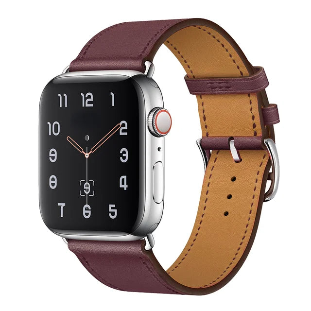 correa piel burdeos apple watch