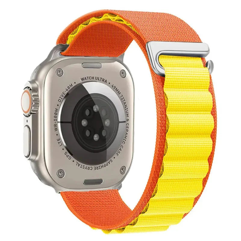 correa nailon alpina naranja amarilla apple watch