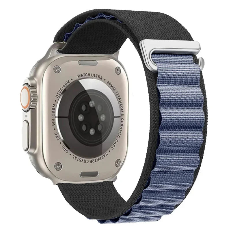 correa nailon alpina negro azul apple watch