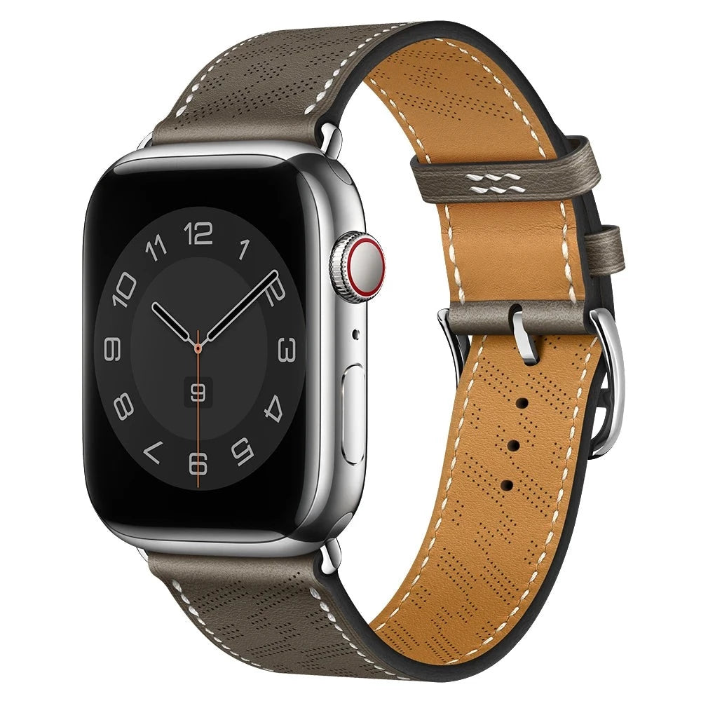 correa piel microperforada gris apple watch