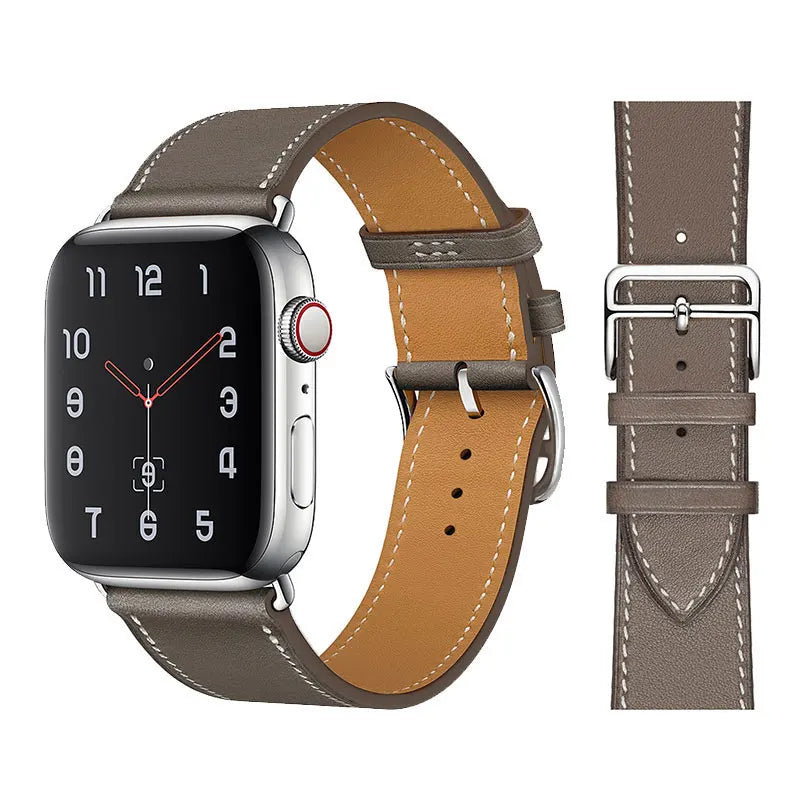 correa piel gris apple watch