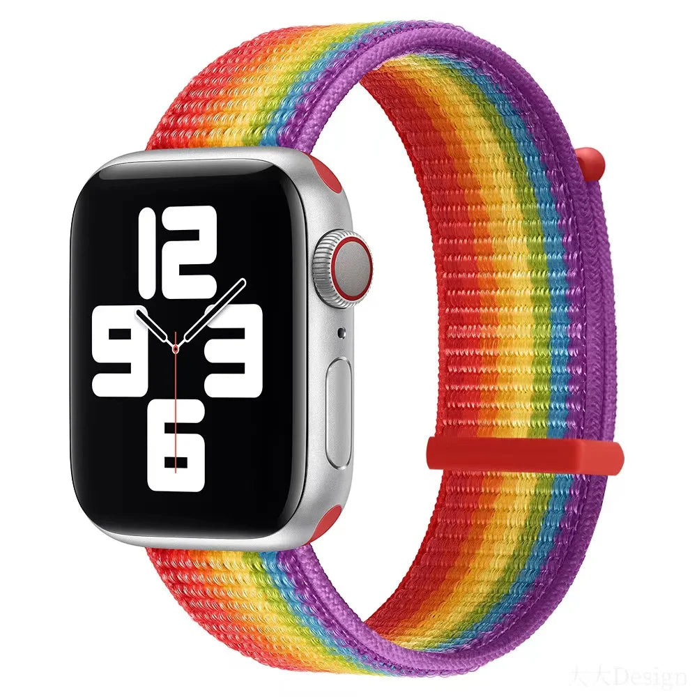 correa nailon velcro arcoiris apple watch