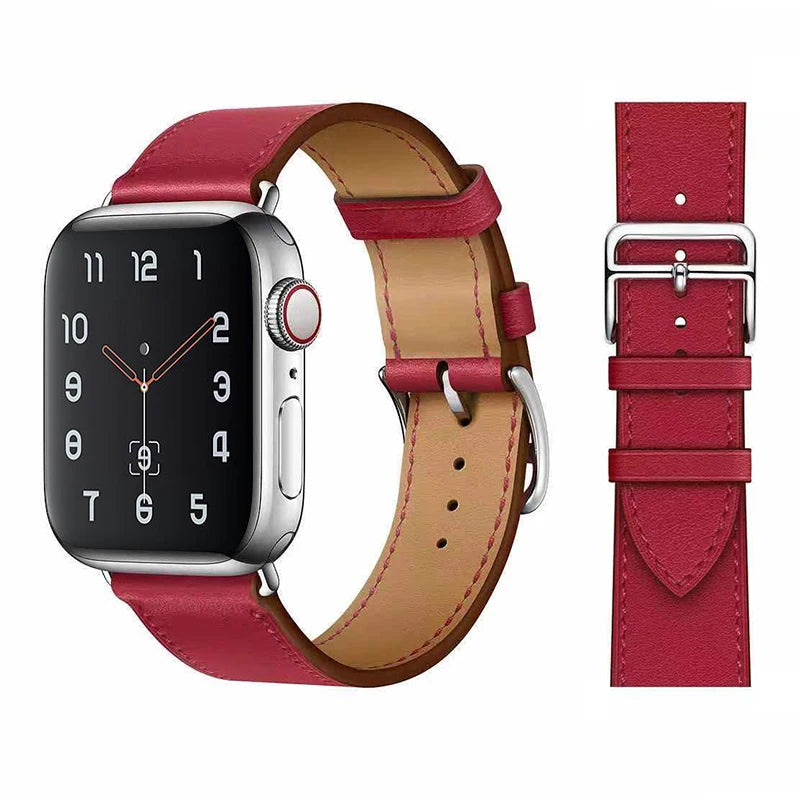 correa piel carmin apple watch