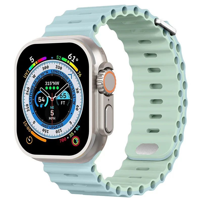 correa silicona ocean azul claro apple watch