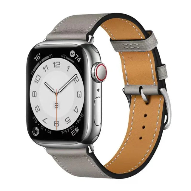 correa piel gris apple watch