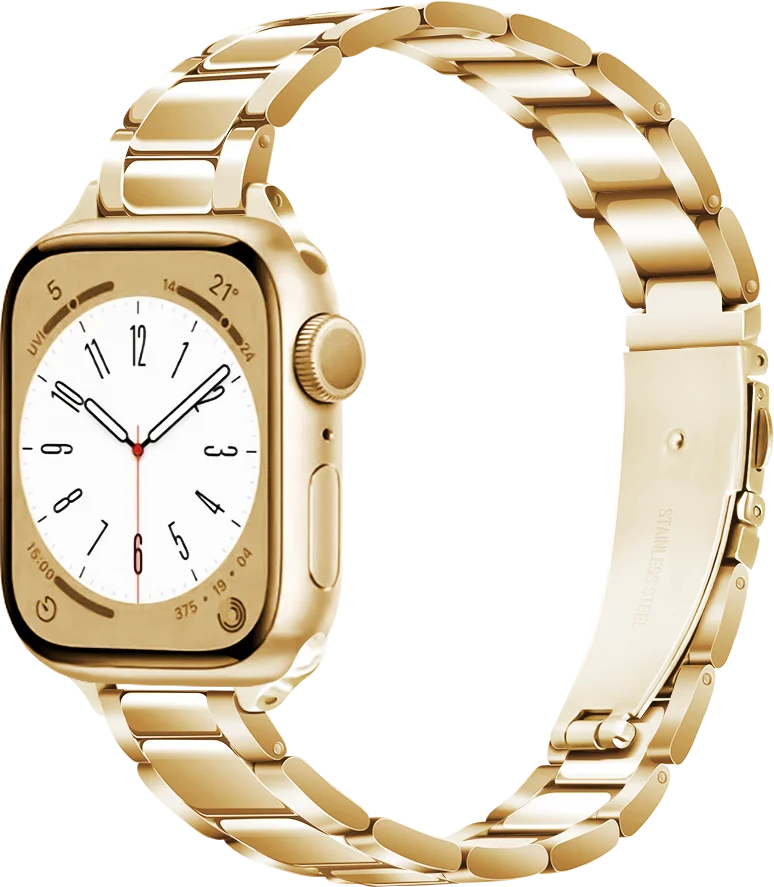 correa metal estrecha oro apple watch