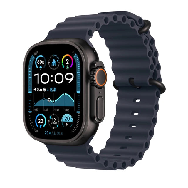 correa ocean apple watch azul oscuro hebilla negra