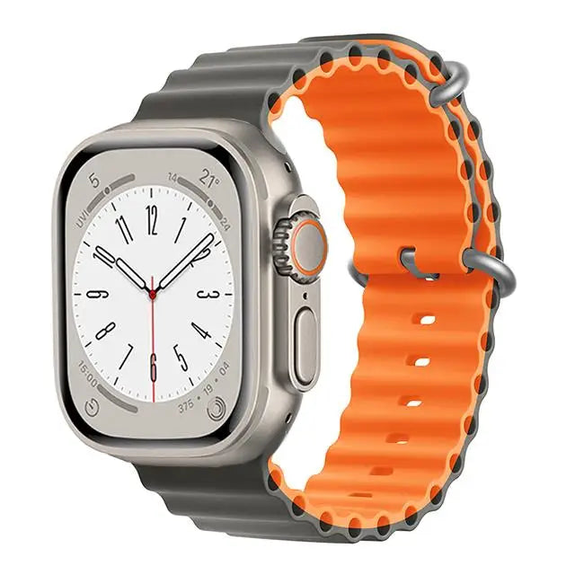 correa ocean apple watch gris naranja