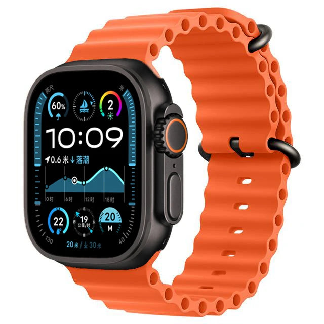 correa ocean apple watch ultra 3 naranja negra
