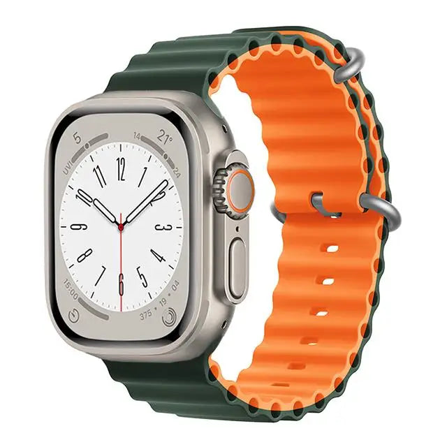 correa ocean apple watch 49mm verde naranja