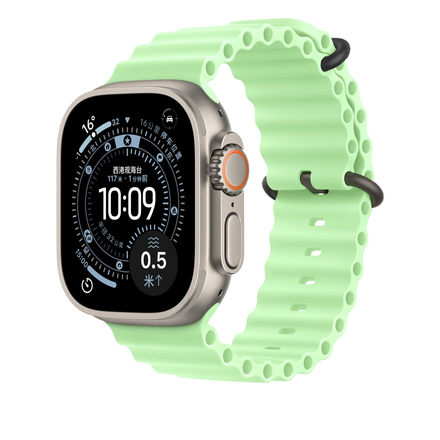 correa ocean apple watch verde hebilla negra