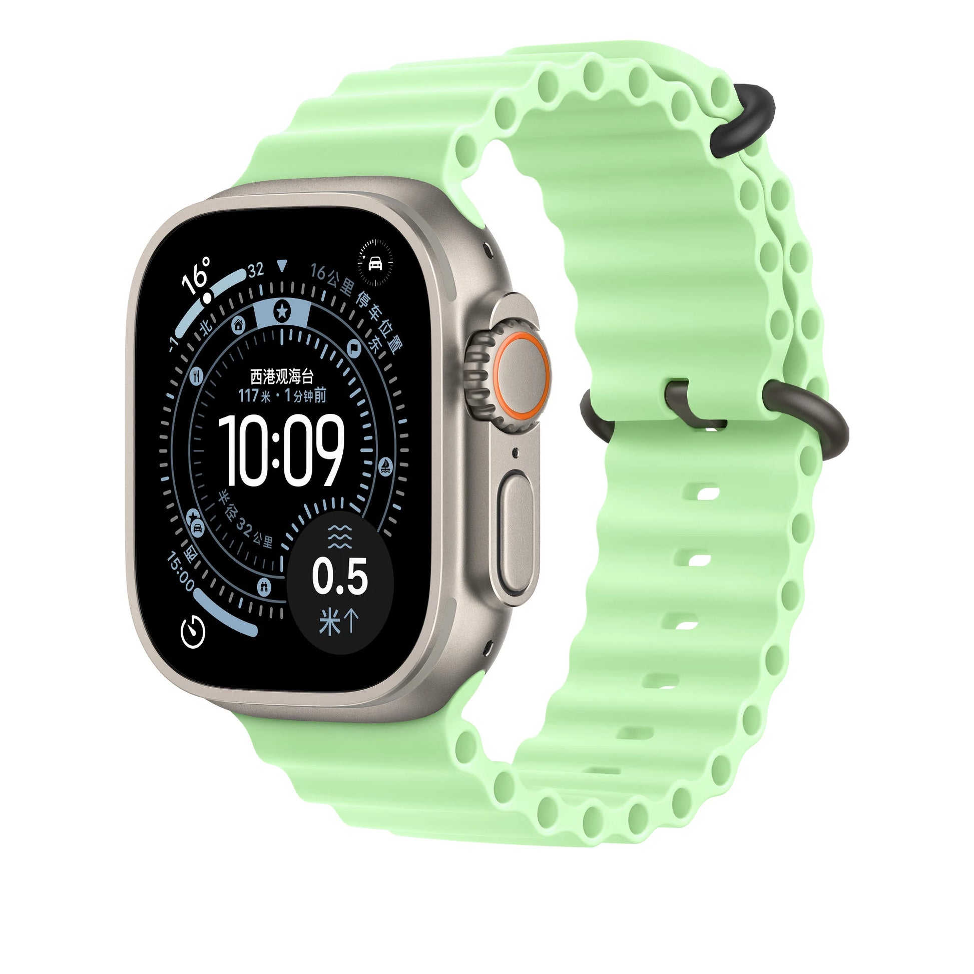 correa ocean apple watch verde hebilla negra