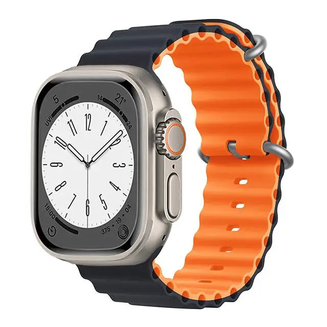 correa ocean apple watch gris naranja